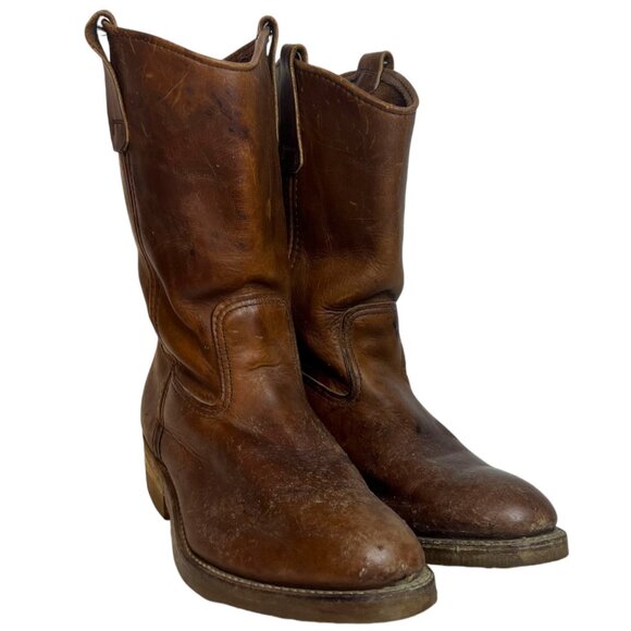 Vintage 391 RED WING SHOES 8.5 EE Steel Toe Work Boots Wide Width Vertical Tag - Picture 2 of 9